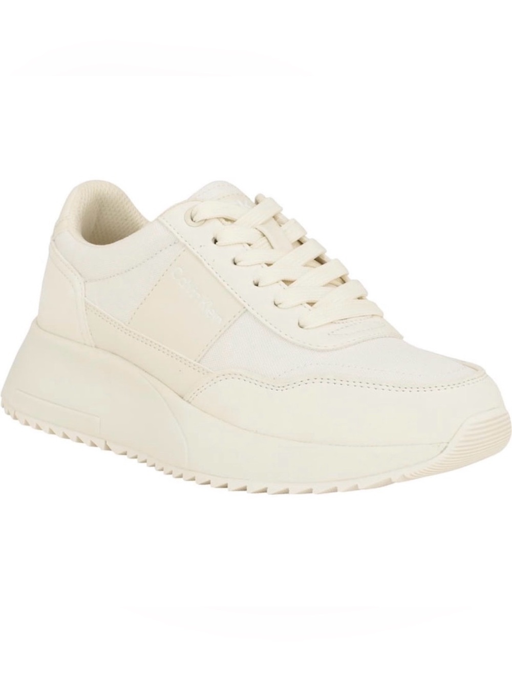 Calvin Klein Pippy Sneakers Women's White Lace Up Lifestyle Shoes size 10